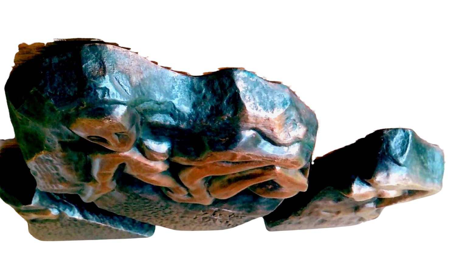 Spezzato il legame bassorilievo bronzo su faggio,  base in marmo Gladys Sica Sculpture for sale