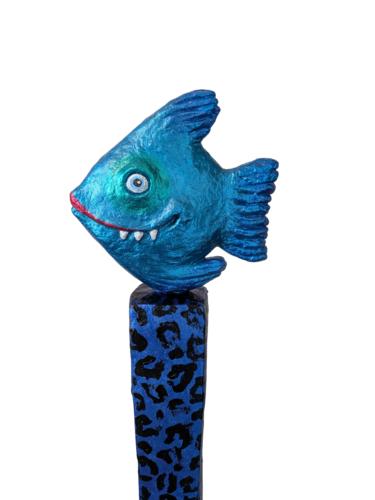 Shiny Blue Fish by Pia Grambart, Sculpture for Sale on Select