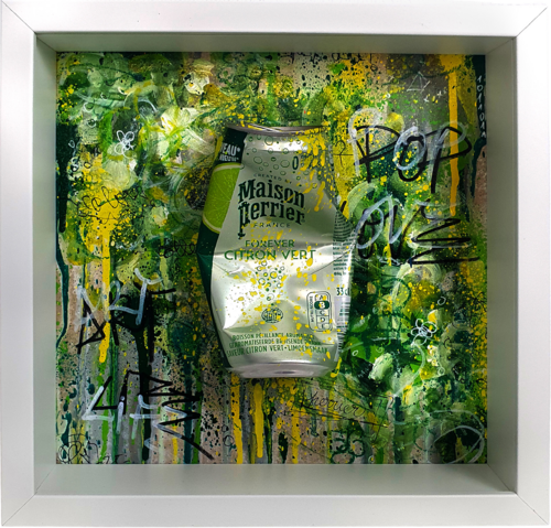 Box Murale 3d Sculpture Perrier Canette Pop Art Graffiti Art Urbain Originale by Priscilla Vettese, Sculpture for Sale on Select