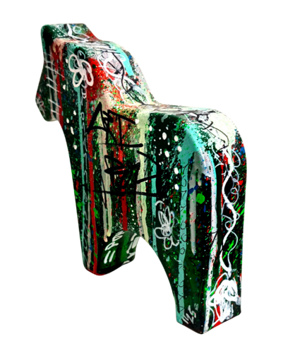 Sculpture Cheval Dala Street Pop Art Coloré Verre Unique by Priscilla Vettese, Sculpture for Sale on Select