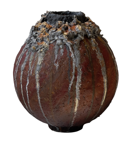 Volcanea — Recycled Paper-Clay Sculptural Vessel by Natalia Tykhoniuk, Sculpture for Sale on Select