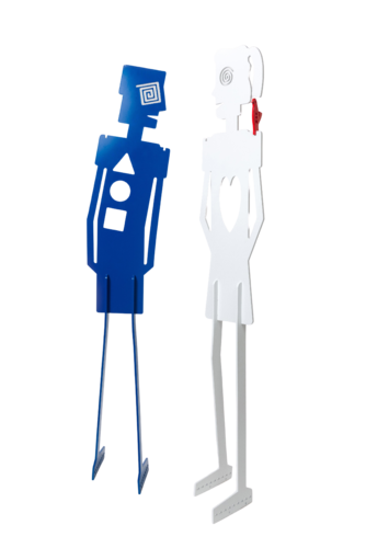 Zion Ezri - Adam & Eve 2-Free standing indoor/outdoor hand painted Aluminum Sculpture by Art Time Gallery, Sculpture for Sale on Select