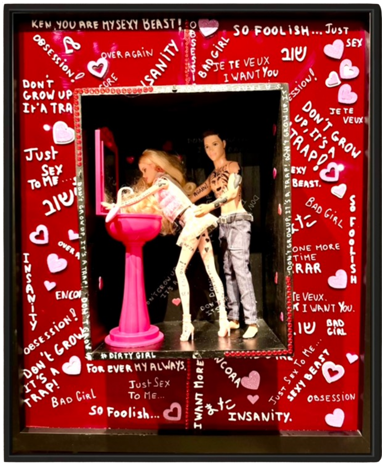 Pop art Barbie : You are my sexy beast   piece unique RAPH Sculpture for sale