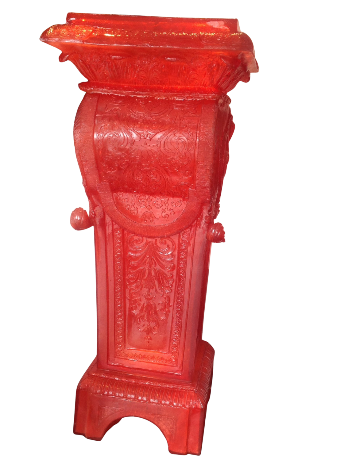 Colonne à la manière de Charles André Boulle en résine rouge RAPH Sculpture for sale