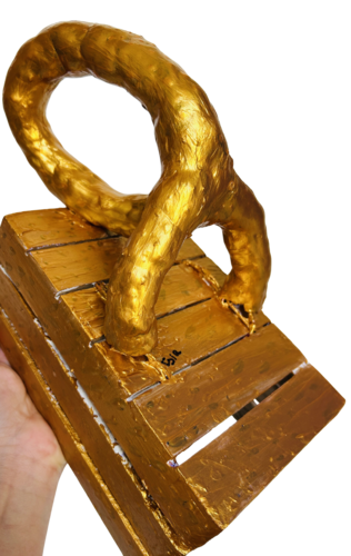 Golden Thought - Inner Gold by Tsia Tskhovrebashvili, Sculpture for Sale on Select