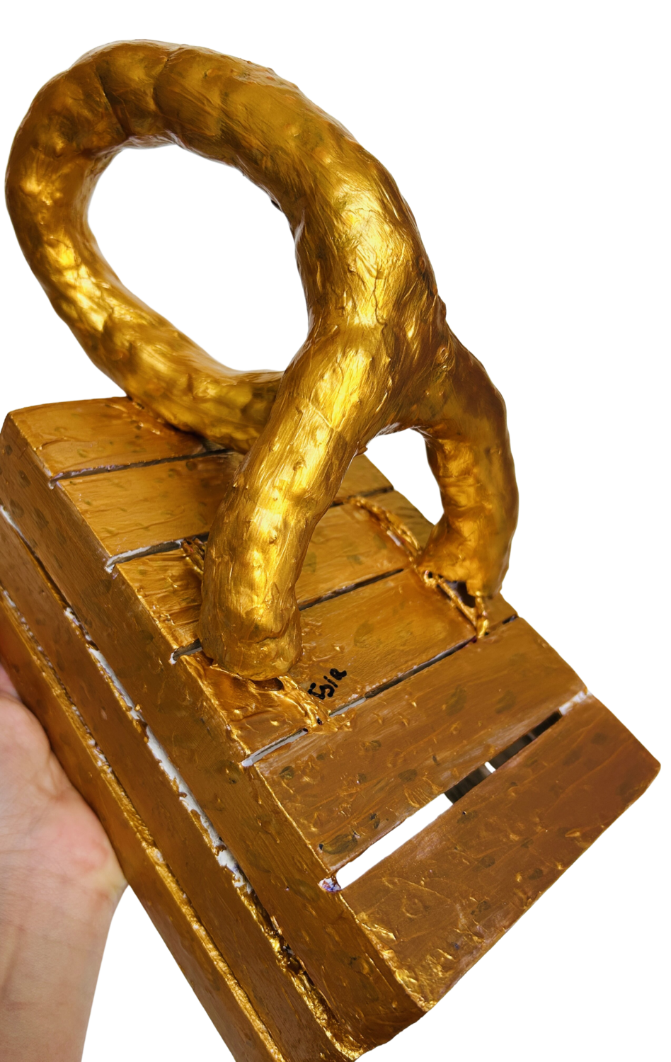 Golden Thought - Inner Gold Tsia Tskhovrebashvili Sculpture for sale