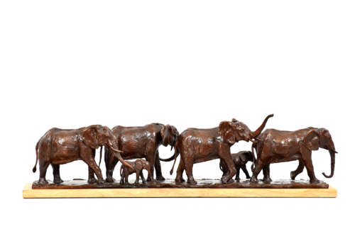 Bronze Elephant Herd Sculpture by Heinrich Filter, Sculpture for Sale on Select