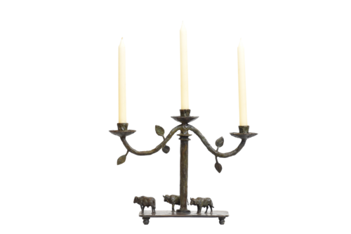 Bronze Buffalo Candelabra by Heinrich Filter, Sculpture for Sale on Select