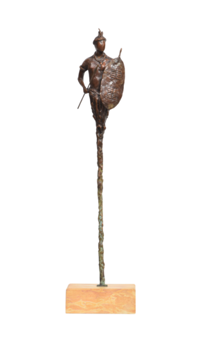 Bronze Zulu Warrior Sculpture by Heinrich Filter, Sculpture for Sale on Select
