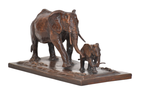 In Step - Bronze Elephant Sculpture by Heinrich Filter, Sculpture for Sale on Select