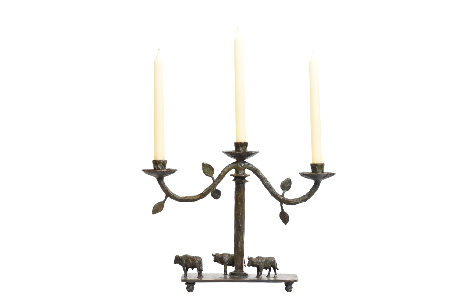 Bronze Buffalo Candelabra Heinrich Filter Sculpture for sale
