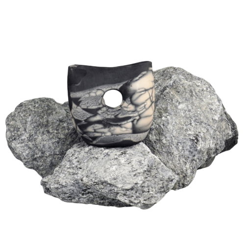 Dokutsu 5" raku fired ceramic art vase - each piece one of a kind by Adil Ghani, Sculpture for Sale on Select