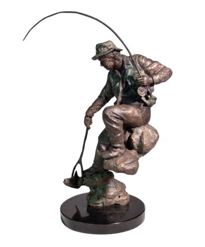 Fly Fisherman by Barry Jackson, Sculpture for Sale on Select