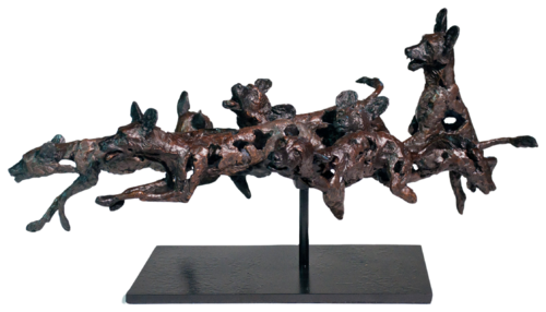 Wild Dogs, on the Hunt ( Limited edition ) by Barry Jackson, Sculpture for Sale on Select