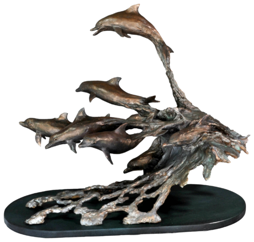 Dolphins Surfing (Limited edition) by Barry Jackson, Sculpture for Sale on Select