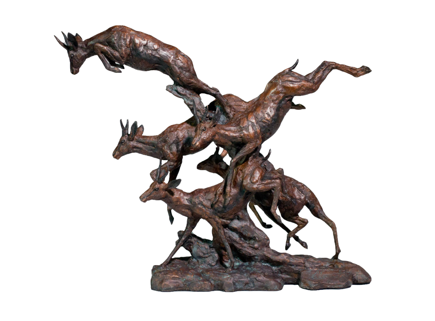 Springbok Herd Pronking (Limited Edition ) Barry Jackson Sculpture for sale