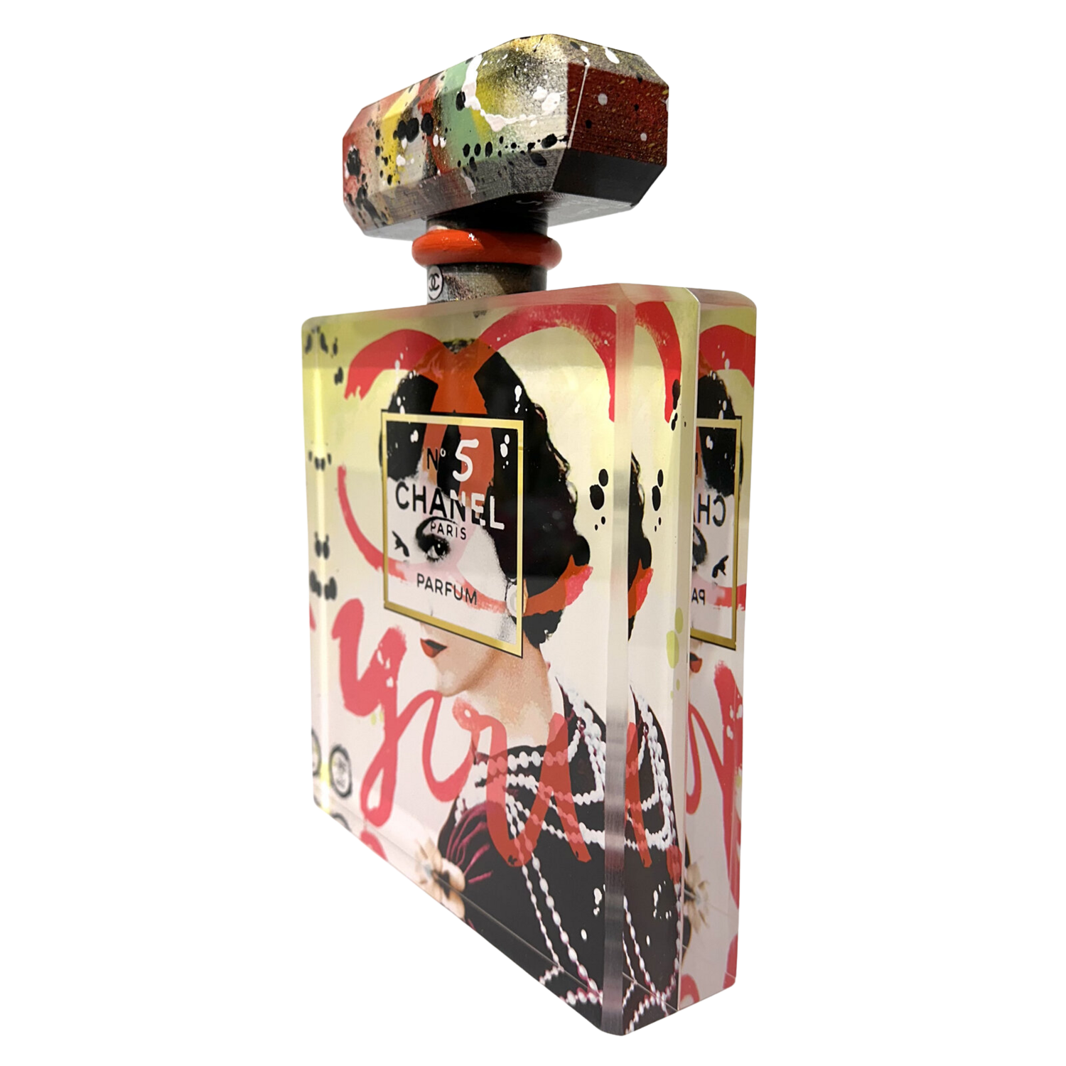 Flacon Chanel n°5, éternelle Coco, rouge Patrick Cornée Sculpture for sale