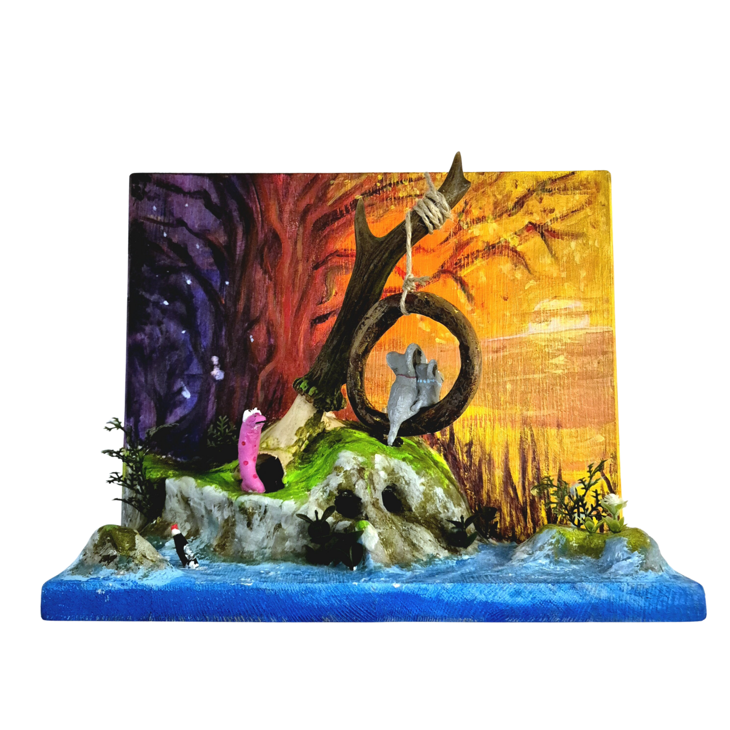 Was passiert denn da am Birkenfluss? Kim Niklas George Sculpture for sale