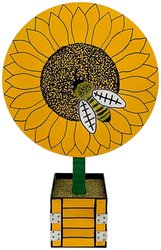 BLOOMTABLE – SUNFLOWER – BEE by Frank Willems, Sculpture for Sale on Select