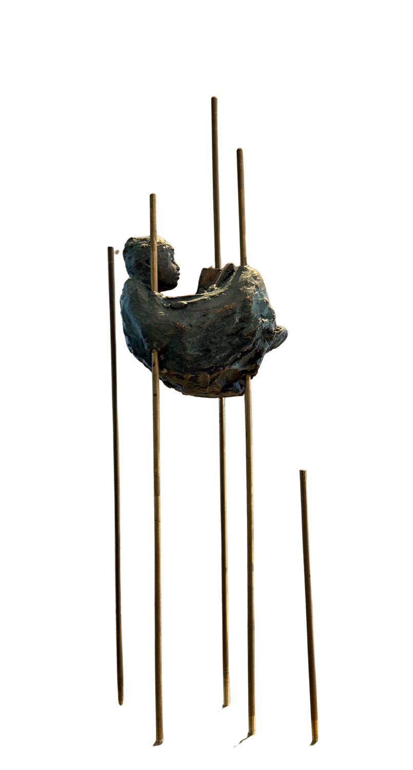 TRAME DI STORIA - Lamina di Rame Puro, con Ossidi bronzo in patina. Bagno galvanico su terracotta veneta- Ottone- Opera certificata e autenticata. MARINA MABE BERTAGNIN Sculpture for sale