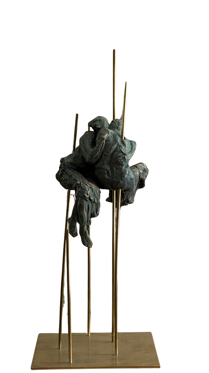 TRAME DI VITA - Lamina di Rame Puro, con Ossidi bronzo in patina. Bagno galvanico su terracotta veneta- Ottone- Opera certificata e autenticata. MARINA MABE BERTAGNIN Sculpture for sale