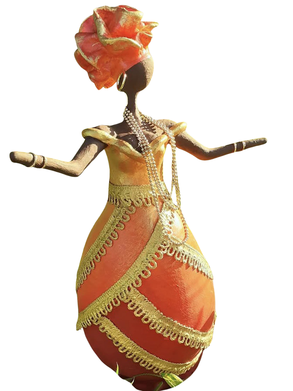 Afro danse, tonalité orange Claire Franceschi Sculpture for sale