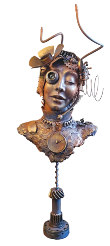 "Steam Punk Lady" by Elena Kraft, Sculpture for Sale on Select
