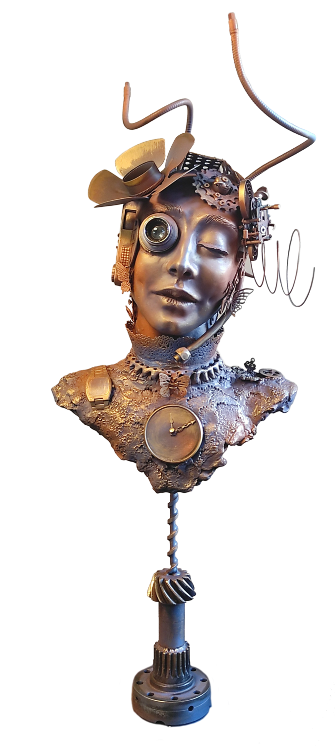 "Steam Punk Lady" Elena Kraft Sculpture for sale