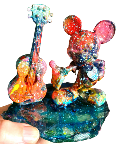 Mickey mouse with the heart and the guitar by Karibou, Sculpture for Sale on Select