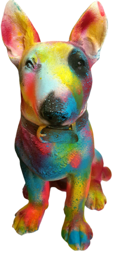 Luxuriöser Bulldogge mit einem festen Halsband. Street art. Hund. by Karibou, Sculpture for Sale on Select
