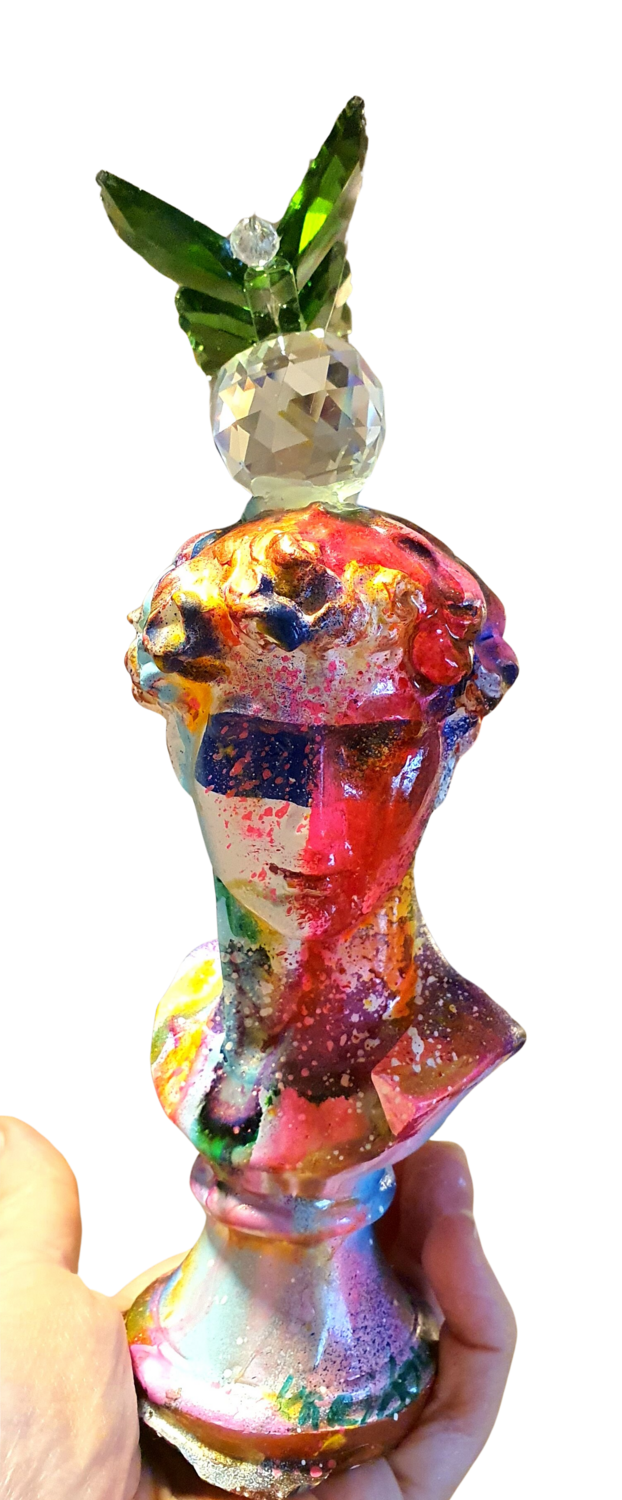 David Michelangelo sculpture. Orange -  Tagesneonfarbe. Karibou Sculpture for sale