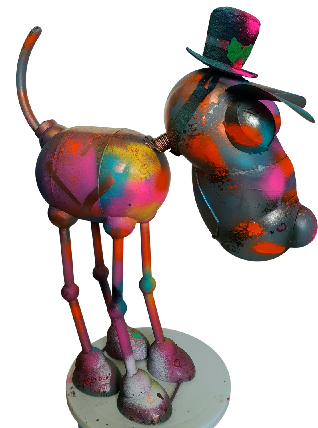 Luxury donkey I love you with a heart and a Hat. Street art. Karibou Sculpture for sale